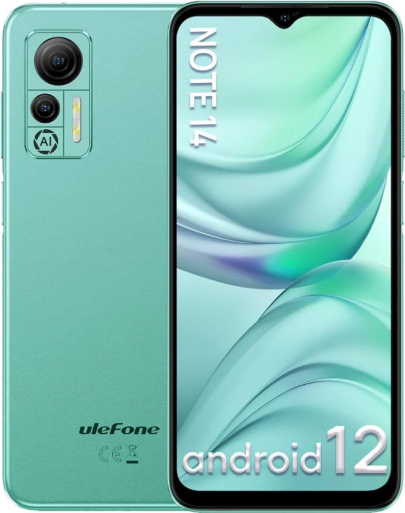 Ulefone Note 14 (64G) Handy Ohne Vertrag – Android, 6,52 Zoll Bildschirm, 4500mAh, 4GB RAM, 64GB ROM Erweiterbar, 8MP Kamera, Dual SIM, 3 Karte S...