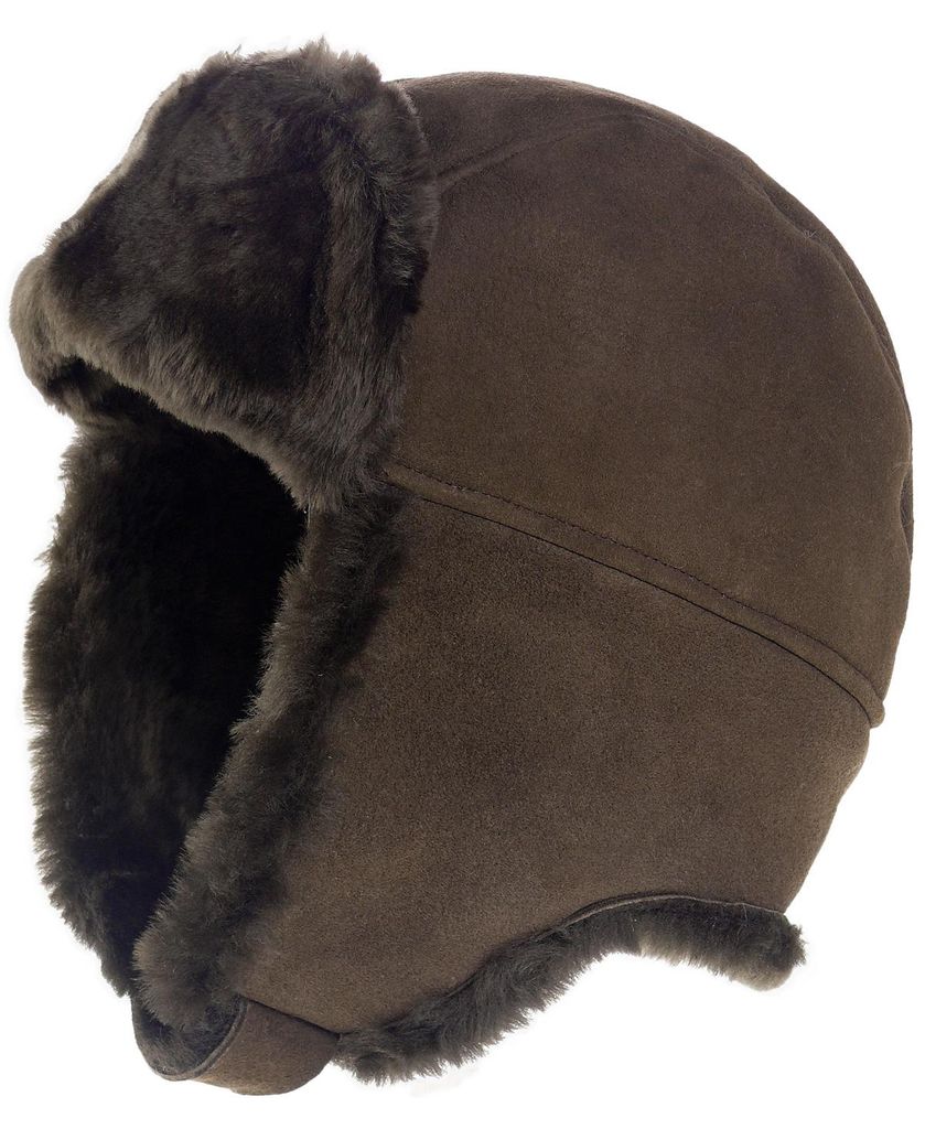 Pilotmütze Hut aus feinstem Merino Lammfell in 3 Farben Produktbild 