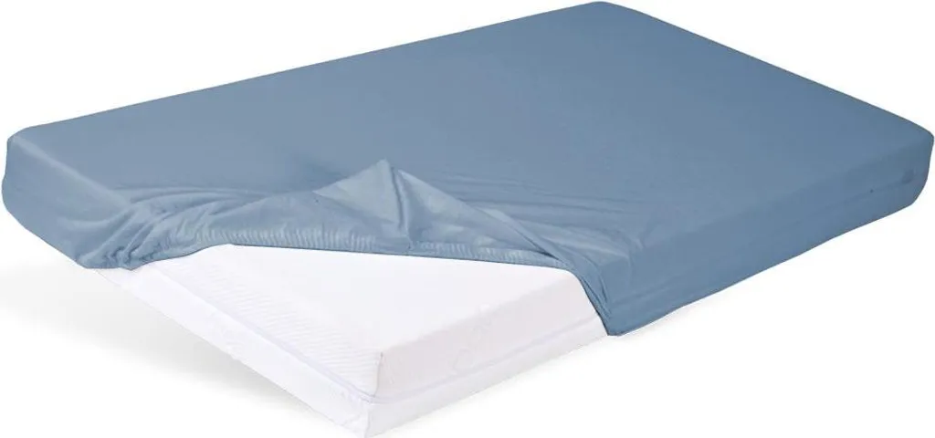 Lenzuolo in cotone con elastico 70x140 blu per culla BabyMatex