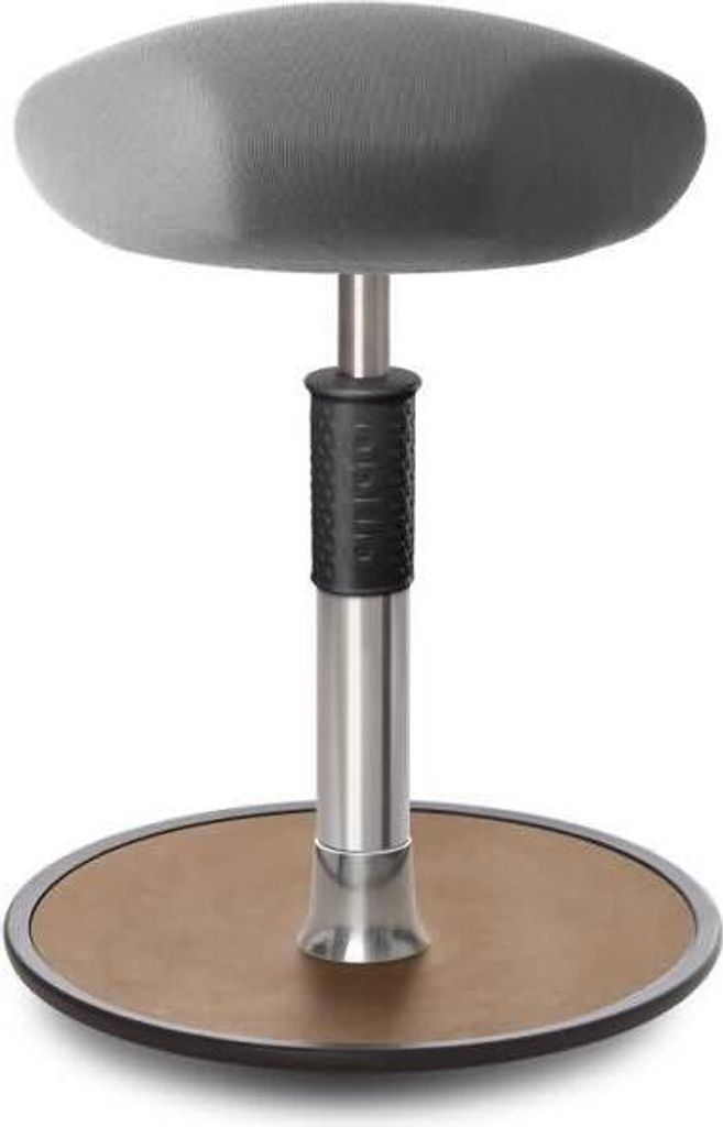 Sitz- Stehhocker Free Regular Triangel Gestrick Grau Chrom /Natur.
