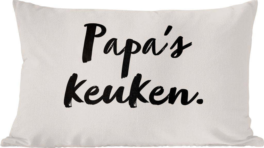 MuchoWow Zierkissen Sofakissen Wohnzimmer Dekokissen 60x40 cm Taupe - Papas Küche - Zitat - Kopfkissen - Polster mit Foto