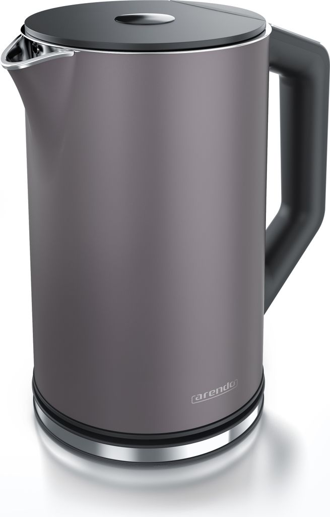 Arendo Wasserkocher, 1,5 l, 2200 W, Edelstahl, Doppelwand, Produktbild 