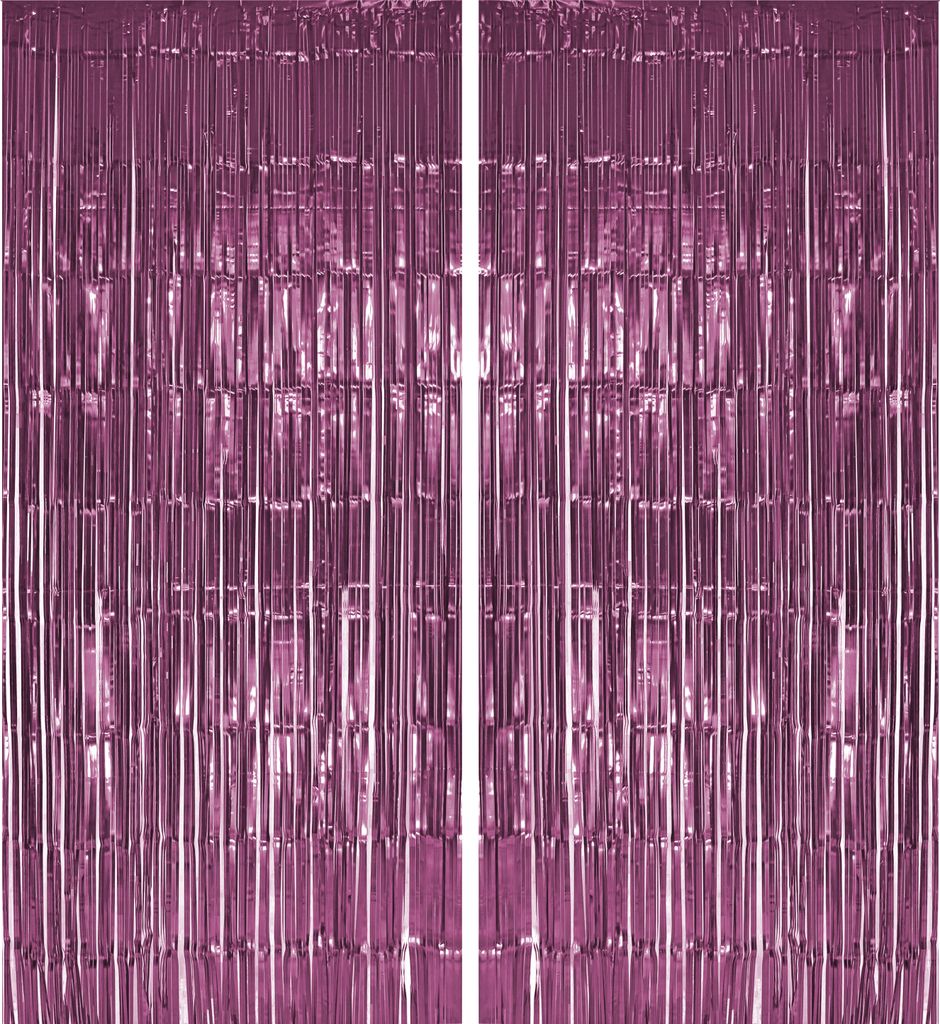 2x Lametta Vorhang - rose - 91x244 cm Produktbild 