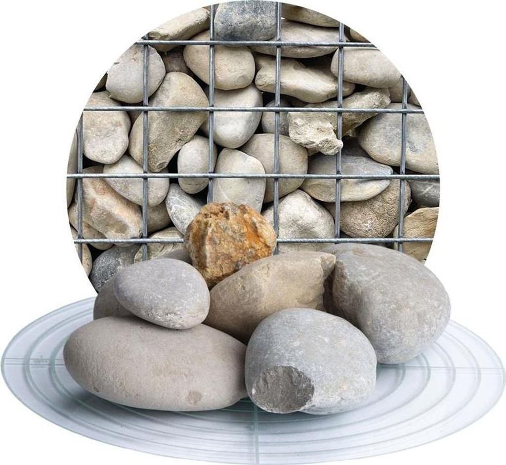 Schicker Mineral-Isarkies Gabionensteine bunt 25 kg-32-60mm