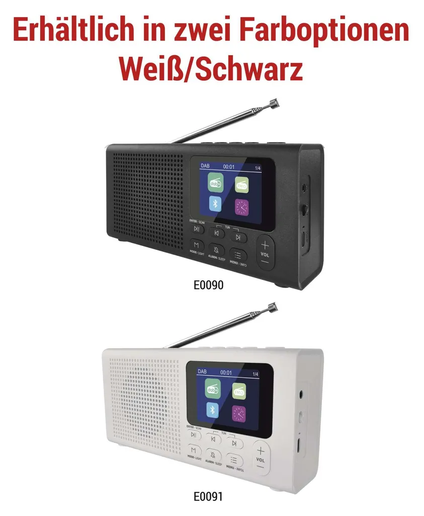 Radio Numérique DAB+ sans Grésillements EMOS E0090 avec Bluetooth et Écran - 24