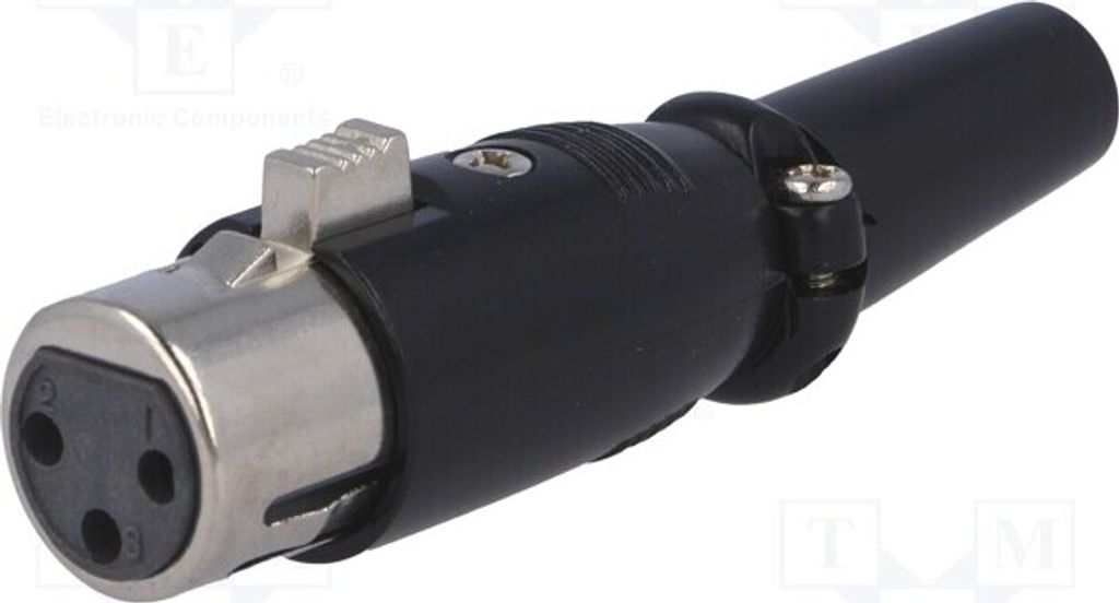 1x Stecker für Leitungen weiblich gerade vergoldet -Steckverbinder PIN: 3