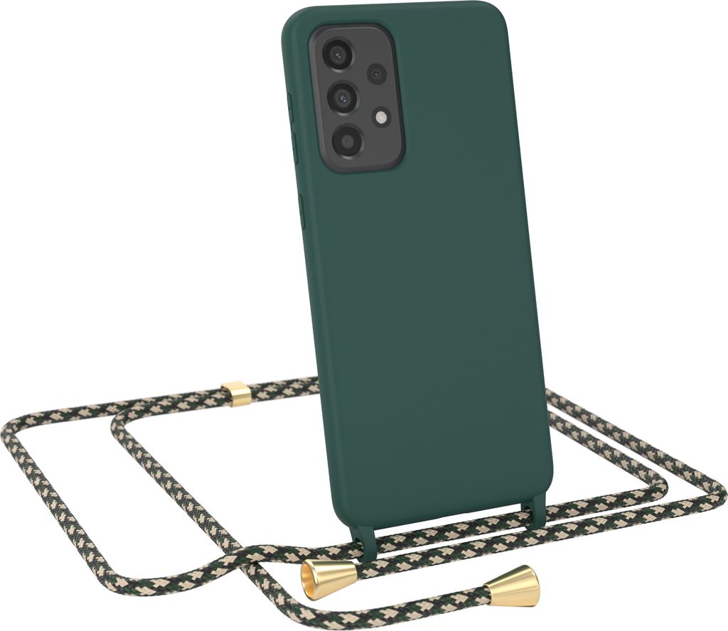 EAZY CASE Handykette kompatibel mit Samsung Galaxy A33 5G Handyhülle zum Umhängen, Silikon Hülle mit Band, Schutzhülle mit Ersatzkordel, Stylis...