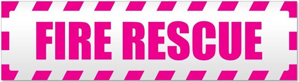 Kiwistar Fire Rescue gestreift Magnetschild Schild magnetisch - 20cm Pink - Magnetfolie für Auto PKW Kfz