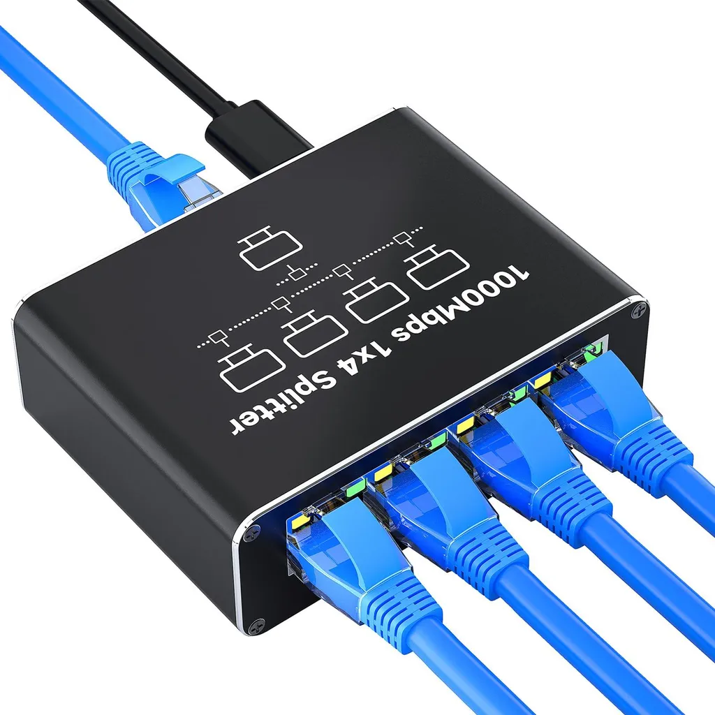 Switch Ethernet Gigabit 4 Ports RJ45 Splitter LAN Haute Performance