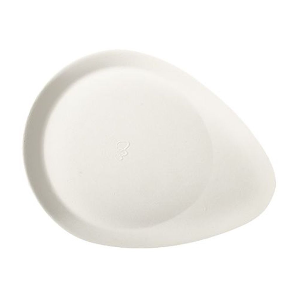 50 Papstar Teller, Zuckerrohr pure 25 cm x 19 cm x 2 cm weiss Sucadrops 82624