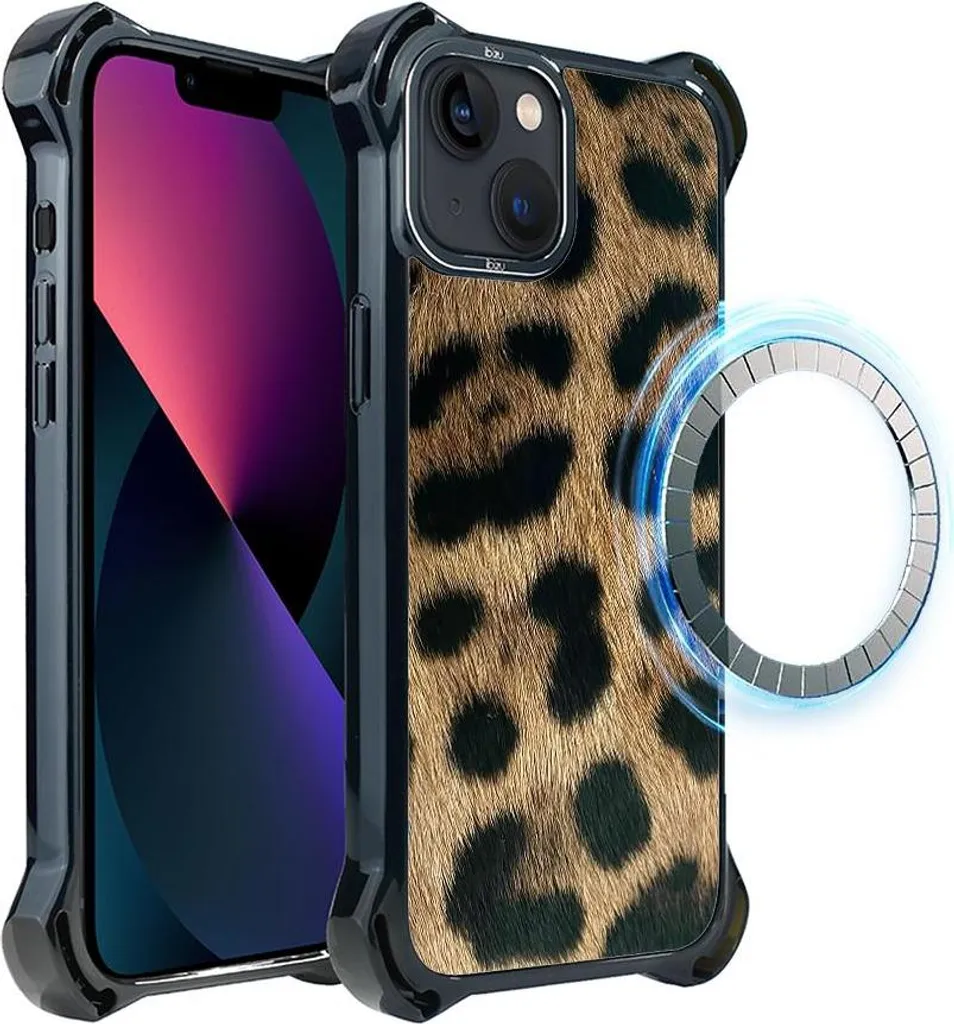 Coque iPhone 13 MagSafe DropGuard Ultra ultra-résistante imprimé léopard