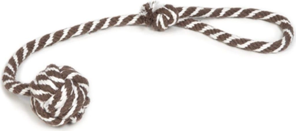 Beeztees Ball am Seil - Hundespielzeug - braun/weiss - 50x8x5 cm