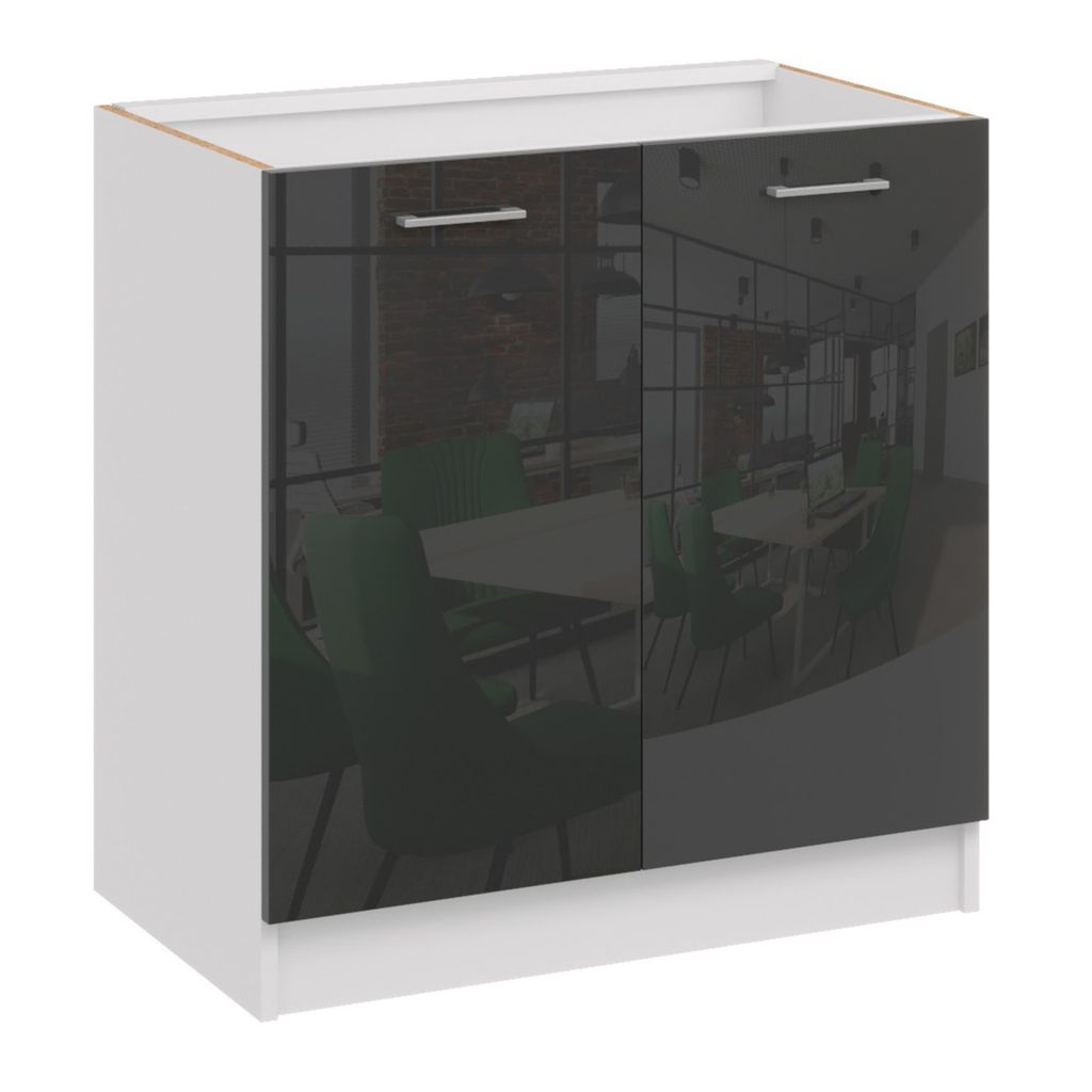 Roe Furniture | Küchenzeile - 280 cm - Schwarz Hochglanz - Produktbild 