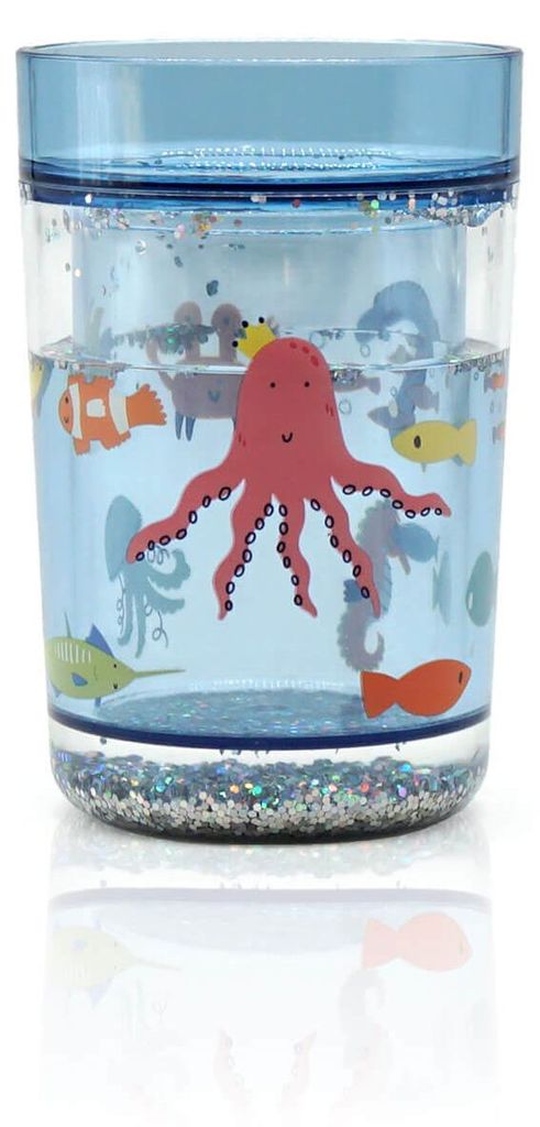Glitzerbecher "Unterwasserwelt" blau Produktbild 