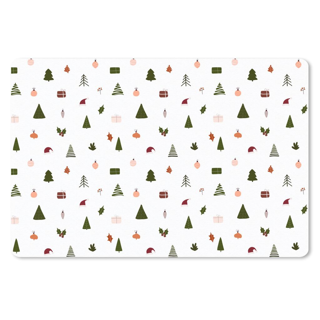 MuchoWow Mauspad Mousepad Weihnachten - Schablonen - Weiß 27x18 cm - Mousepads - Maus Mat - Pad - Mausunterlage - Büroartikel - Desk Matten