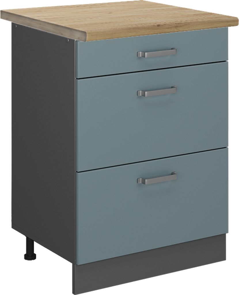 Küchenunterschrank Vicco R-Line Blau-Grau 60 cm mit Produktbild 