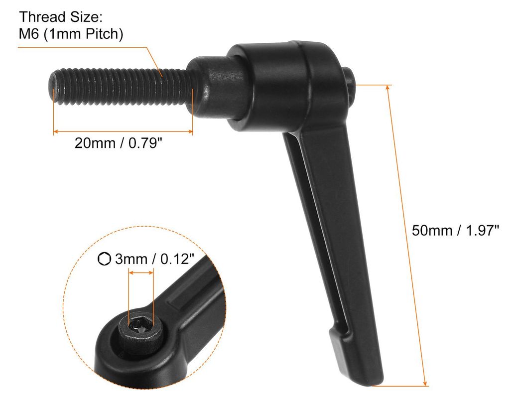 8 Stš¹ck Klemmhebel Griff M6 x 20mm Au?engewinde Schraube, Aluminiumlegierung Verstellbare Handgriffe Spannhebel fš¹r Werkzeugmaschinen Schwei?...