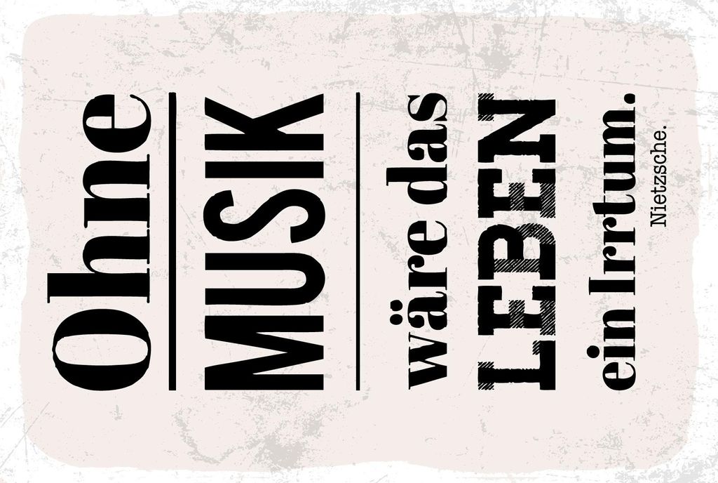 vianmo Holzschild 18x12 cm Zitat Ohne Musik wäre das Leben ein Irrtum Nietzsche