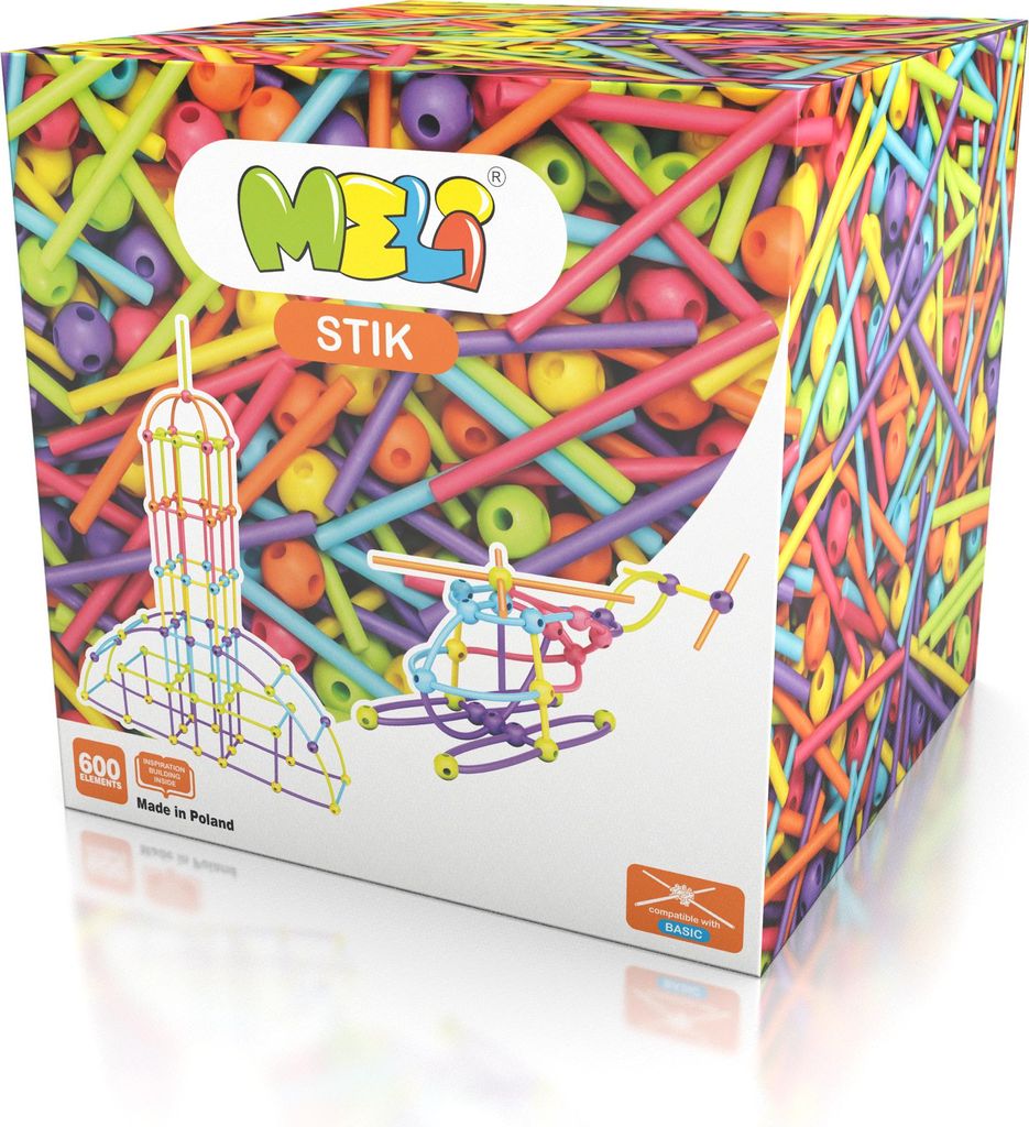 Meli Stik 600-teiliges Set: Flexible Konstruktionsbausteine für kreatives Bauen