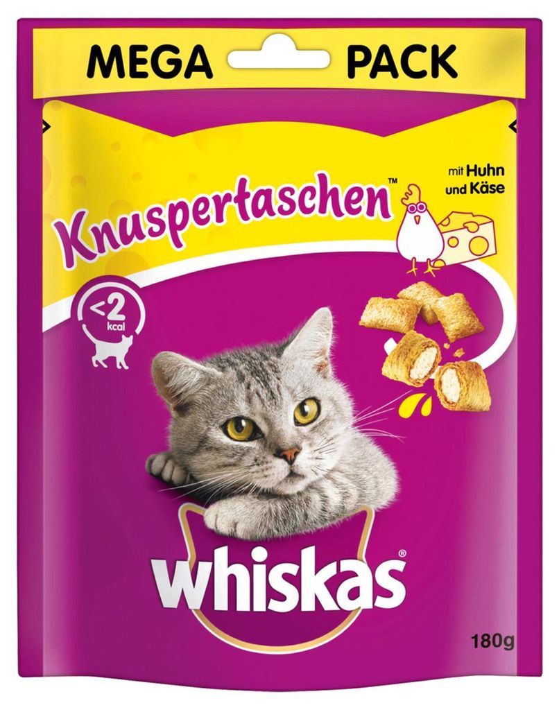 Whiskas 180gx4 Knuspertasche Huhn & Käse Produktbild 