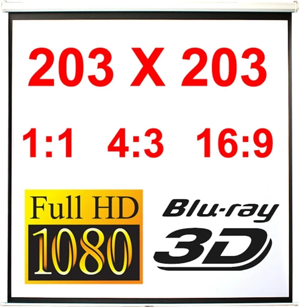 Écran de projection Rollo 203x203 cm pour vidéoprojecteur mobile