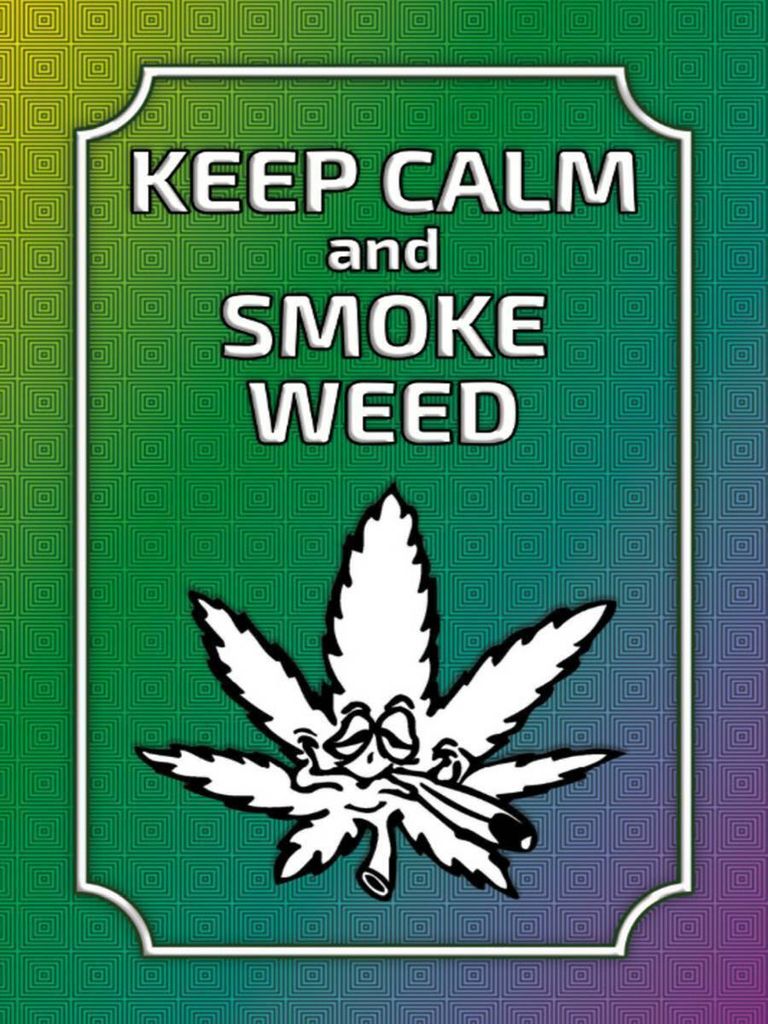 vianmo Holzschild 40x30 cm keep calm and smoke weed