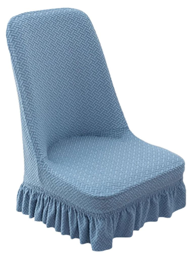 Stuhlbezug, hochelastisch, Rundum-Design, schützende Passform, verdeckter Gummizug, Rüschenbesatz, Jacquard, superweicher Stuhlbezug B