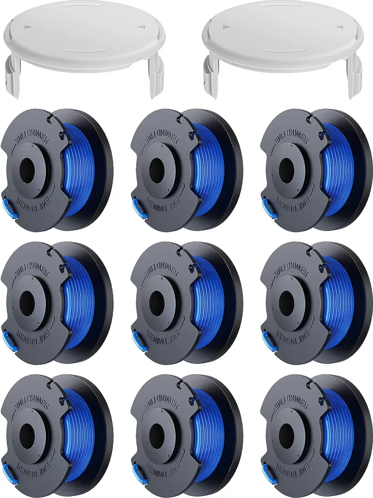 9 Bobine Ricambio per Ryobi One+ con 2 Cappucci | Kit Tagliaerba Universale
