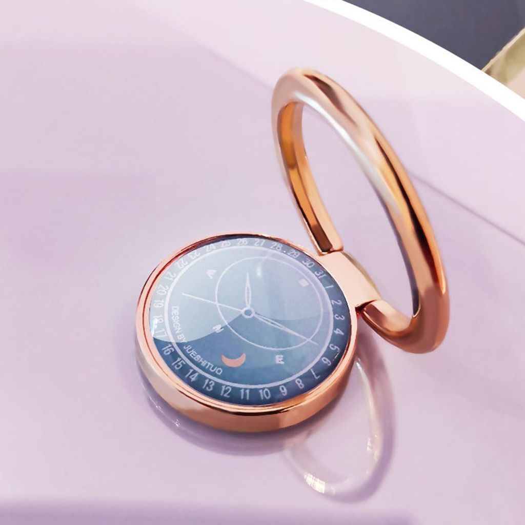 Fingerringhalter Uhr Form 360 Grad Rotation Mini Metall Universal Mount Bracket für Mobiltelefon-Blau