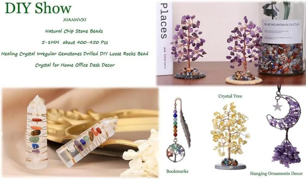 Kit Perles en Pierres Naturelles 7 Chakra pour Création de Bracelet DIY