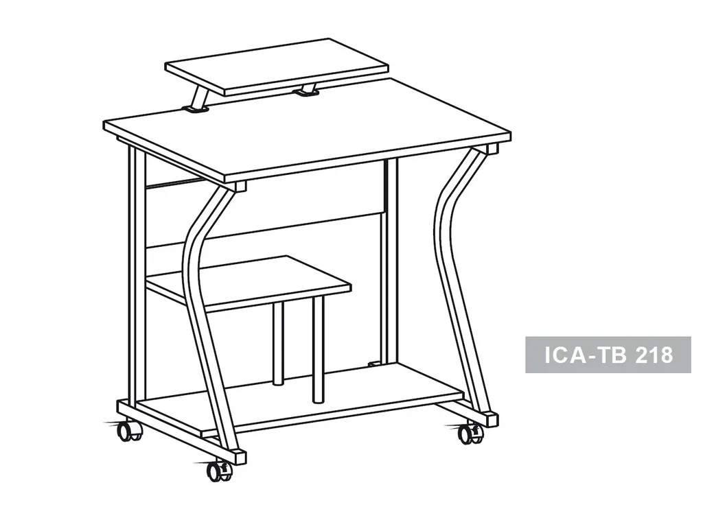 Techly ICA-TB 218 Bureau Informatique Compact avec Support Clavier - 3