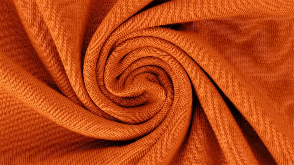 Jersey Yara Neonorange Uni 220g/m², 0,5 m, Stoffe Meterware, Baumwolljersey