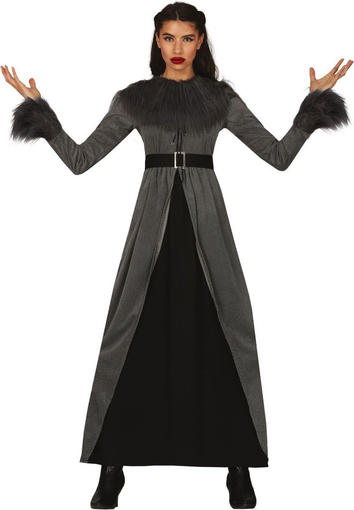 graues Hexen Kostüm für Damen, Größe:M