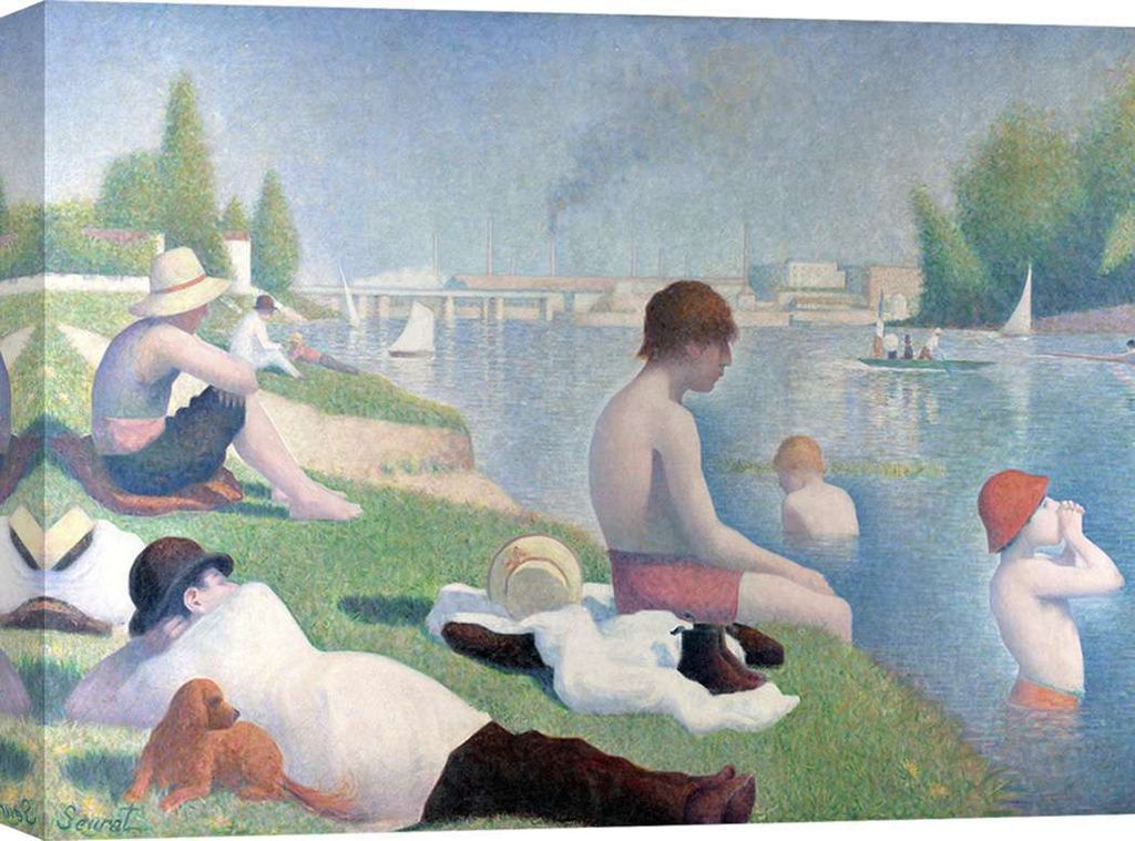 Kunstdruck auf Leinwand - Georges Seurat, Badende in Asnières – 80x60 cm