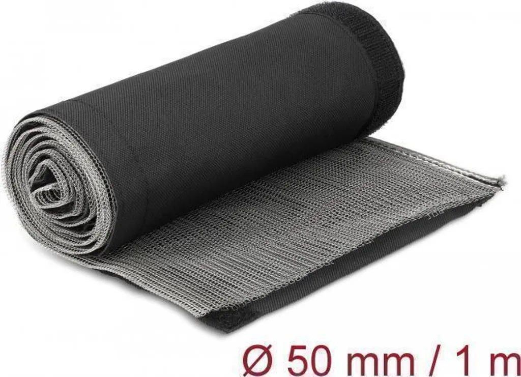 Gaine de Blindage EMV Delock 1 m x 50 mm Noir Protection Contre Interférence