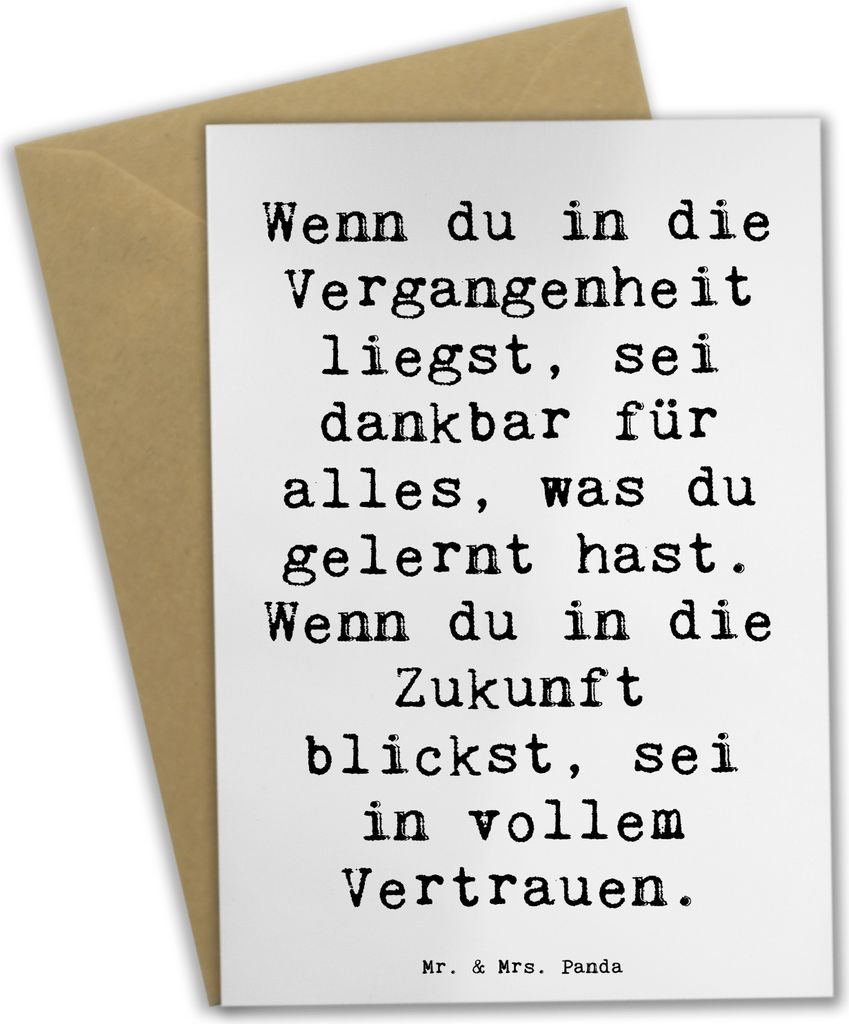 Mr. & Mrs. Panda Grußkarte Spruch Freude und Vertrauen - Weiß - Geschenk, inspirierend, Lebensfreude, weisheit, Gefühl, weihnachtskarten, hochze...