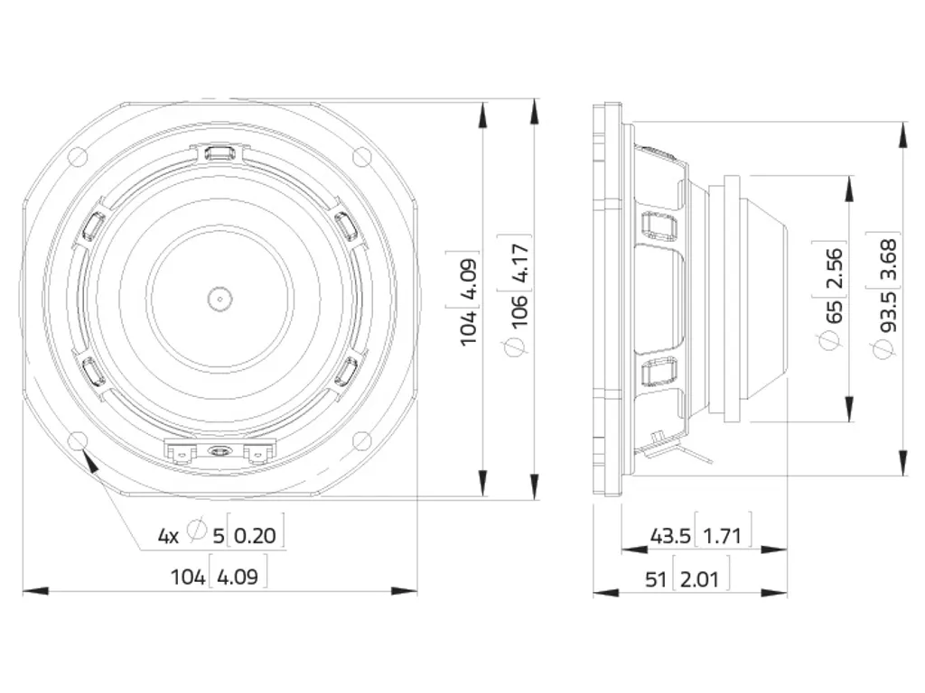 Haut-parleur 4' large bande pour sonorisation et création d'enceinte Hi-Fi
