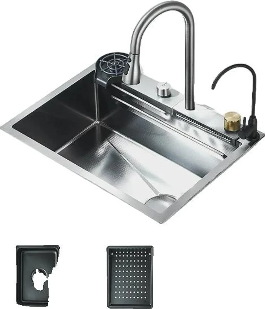 Évier à poser 60x45cm finition brossée durable et design minimaliste