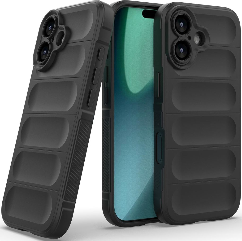 Handyhülle für iPhone 17 Weich TPU Silikon Stossfest Anti-rutsch Hülle Schwarz