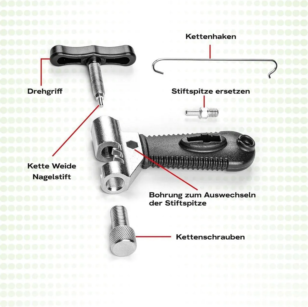 Set de maintenance chaîne de vélo avec pince à maillon et rivet 2.0