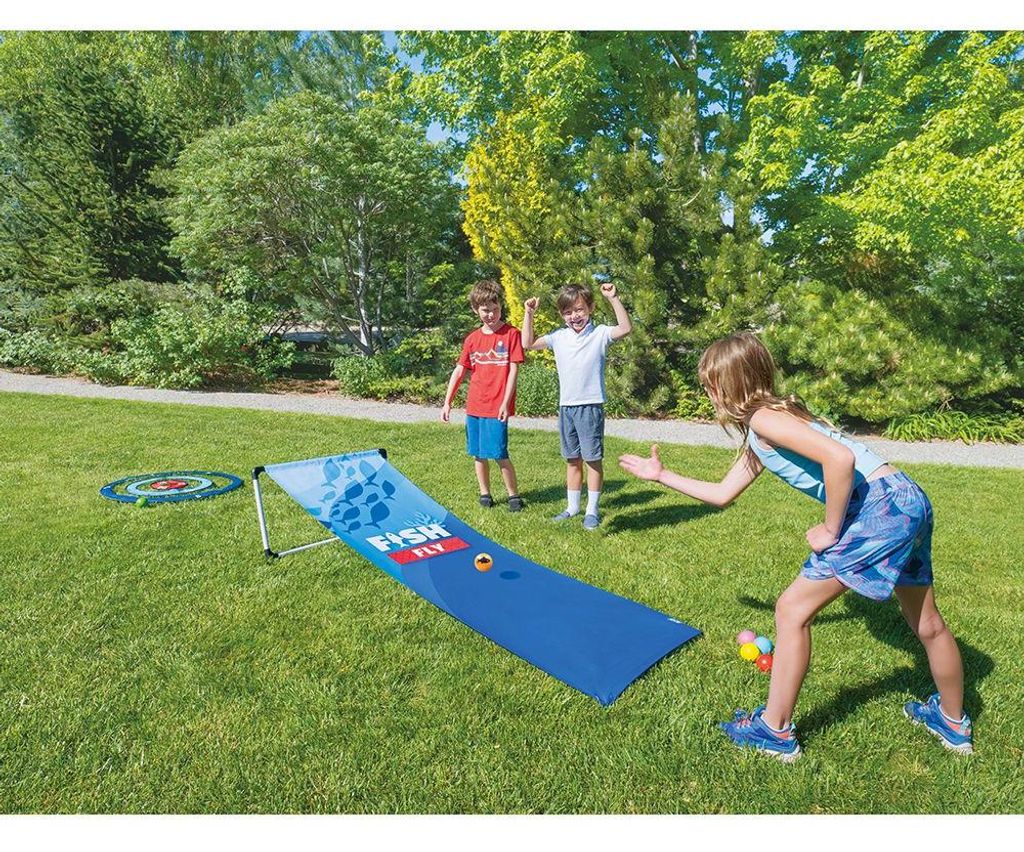 DoUPlay Fischspiel Outdoor-Spielzeug Fish Fly Yard Game für Kinder