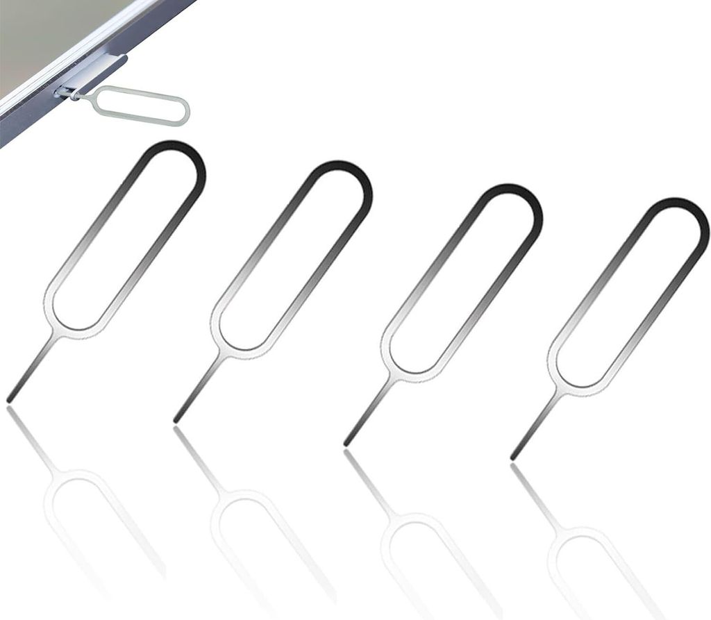 4 Stück SIM Karte Nadel, SIM Kartenfach Entfernung Werkzeug, SIM Kartenträger Auswerfer Pin Auswerfen Removal Tool, Kompatibel mit Allen Handys, ...