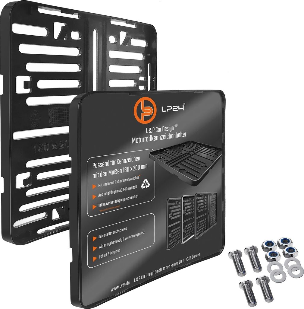 Motorrad Kennzeichenhalter 180x200 Motorradkennzeichenhalter Nummernschildhalter rahmenlos