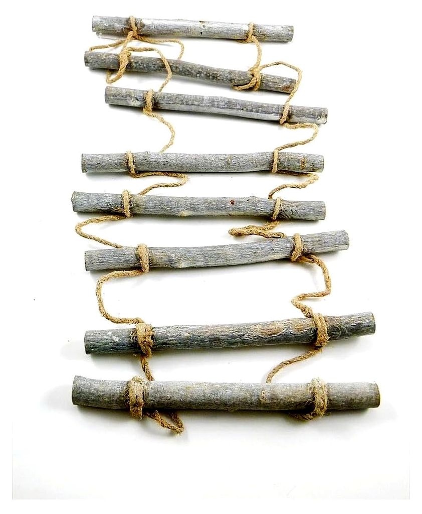 Holzleiter Dekoleiter Strickleiter zum Hängen rustikal Vintage 24 x 98 cm Natur
