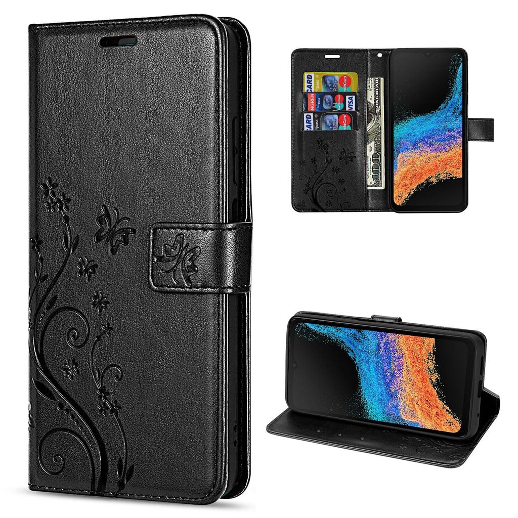 Hülle für Samsung Xcover 6 Pro Handyhülle Handy Tasche Flip Wallet Case Etui Schwarz