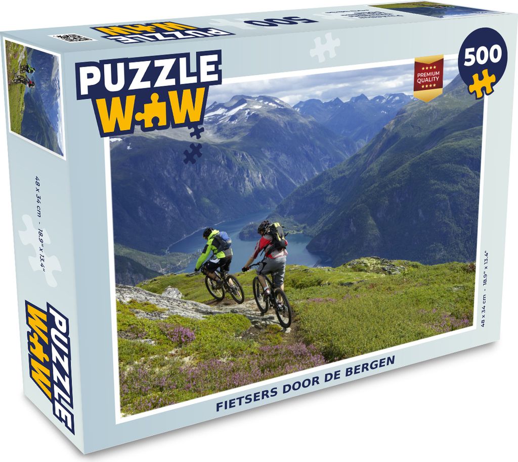 MuchoWow Puzzle 500 Teile Radfahrer durch die Berge - 500 Teile - Kinder - Selberbauen - Puzzlespiele