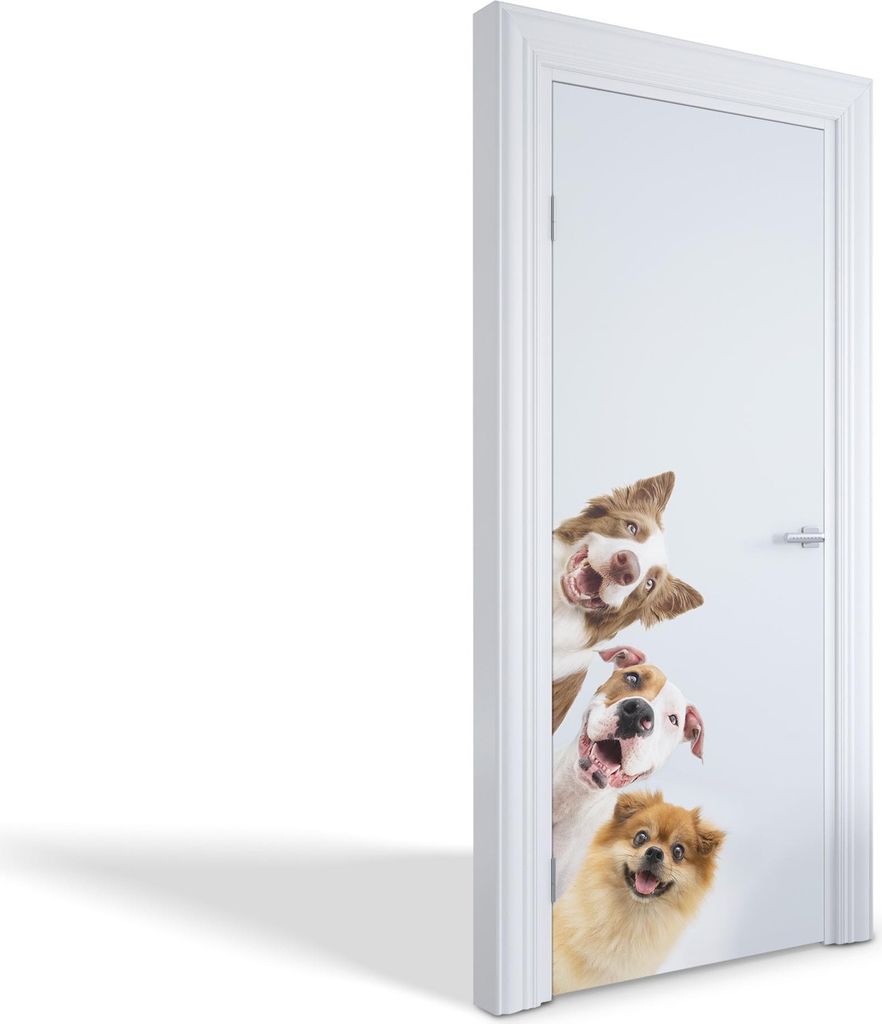 Türaufkleber Innentüren Selbstklebende Kreativ Wandsticker - Glückliche Hunde - 85 x 205 cm