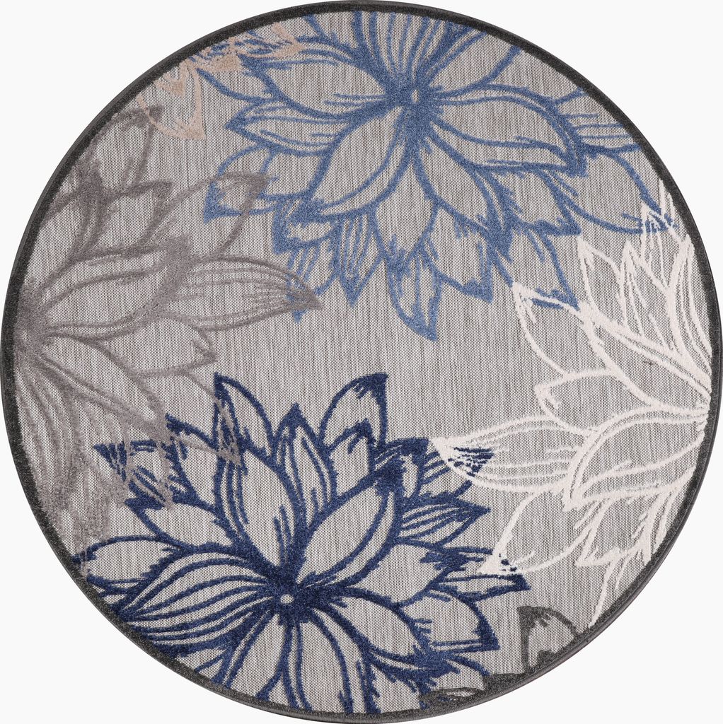 Teppich FLORAL 9030 GRAY 150x150 RUND