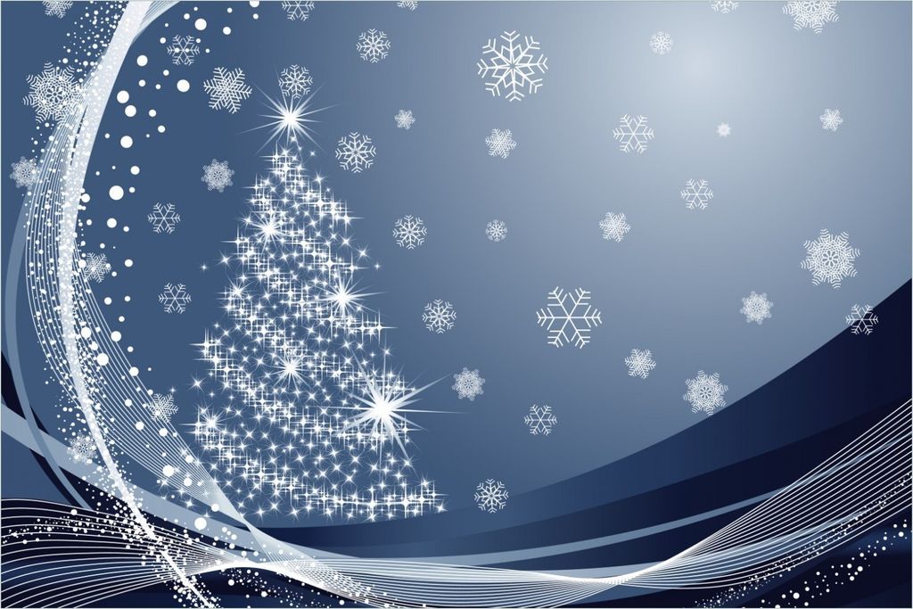 Wallario Poster - Glitzernder Tannenbaum mit Schneeflocken, Produktbild 