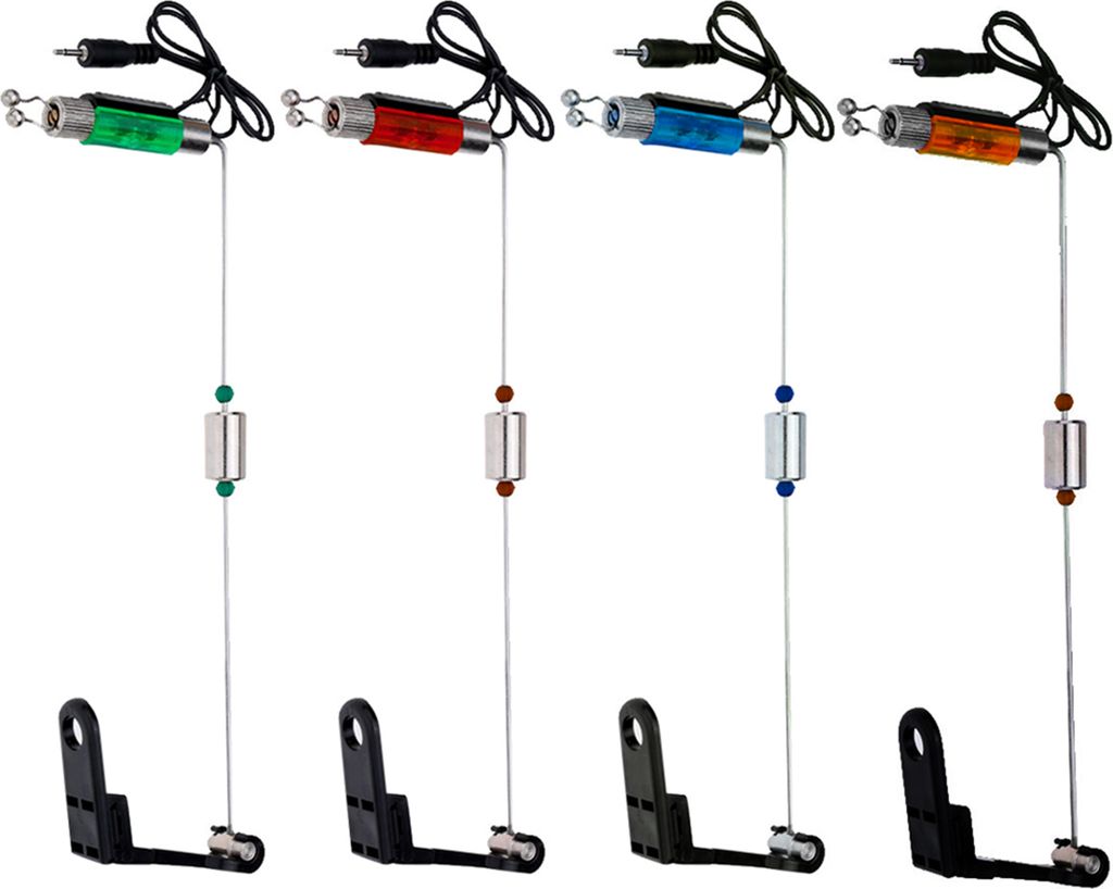 4Pcs Eisen Angeln Biss Alarm Aufhänger Swinger LED Produktbild 